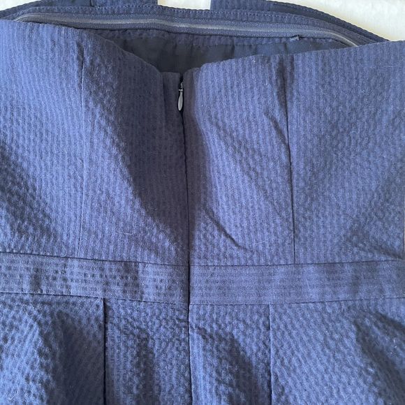 Banana Republic Womens Dress Size 2 Strapless Peplum Pucker Blue Mini Cocktail - Picture 4 of 12